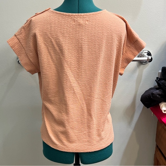 Madewell peach short sleeve shirt size medium - Picture 6 of 7
